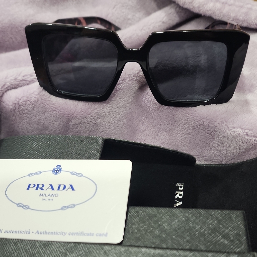 Prada Glossy Black Oversized Sunglasses